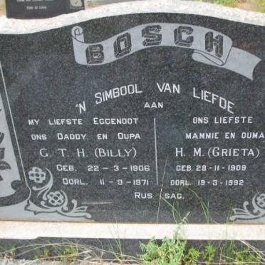 BOSCH G.T.H. 1906-1971 &amp; H.M. 1909-1992