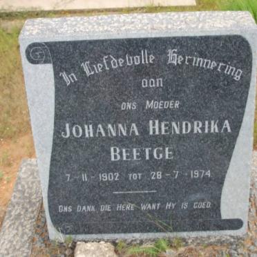 BEETGE Johanna Hendrika 1902-1974