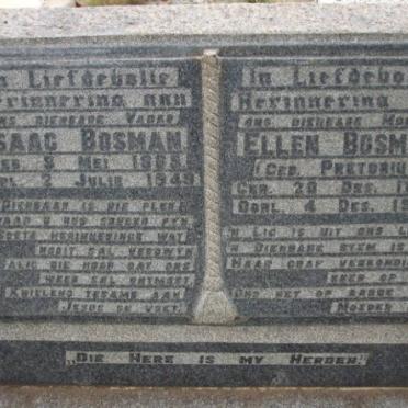 BOSMAN Isaac 1865-1949 &amp; Ellen PRETORIUS 1868-1946