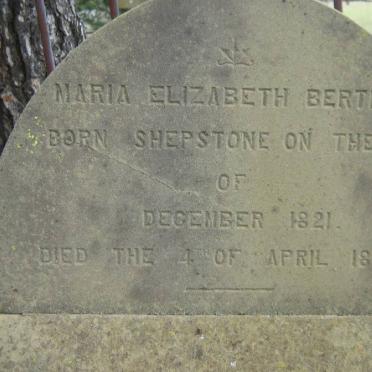 BERTRAM Maria Elizabeth nee SHEPSTONE 1821-1893