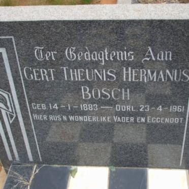 BOSCH Gert Theunis Hermanus 1883-1961