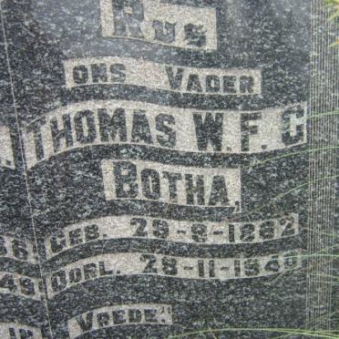 BOTHA Thomas W.F.G. 1882-1940 &amp; Elizabeth H. 1886-1949