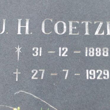 COETZER J.H. 1888-1929