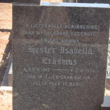 ERASMUS Hester Isabella 1917-1974