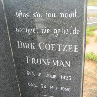 FRONEMAN Dirk Coetzee 1925-1996