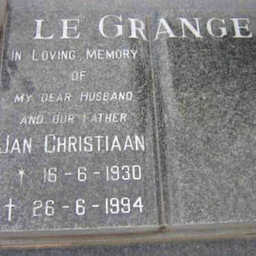 GRANGE Jan Christiaan, le 1930-1994