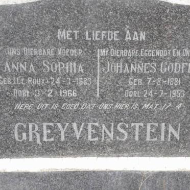 GREYVENSTEIN Johannes Godfried 1881-1953 &amp; Anna Sophia LE ROUX 1883-1966