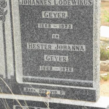 GEYER Johannes Lodewikus 1868-1935 &amp; Hester Johannes 1868-1926