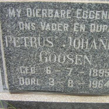 GOOSEN Petrus Johannes 1895-1964