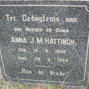 HATTINGH Anna J.M. 1860-1954