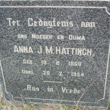 HATTINGH Anna J.M. 1860-1954
