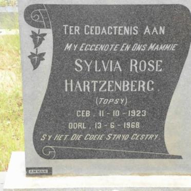 HARTZENBERG Sylvia Rose 1923-1968