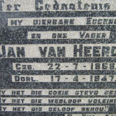 HEERDEN Jan, van 1868-1947