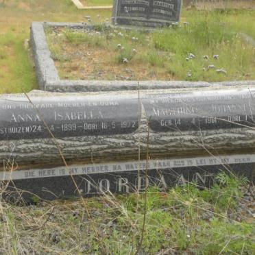 JORDAAN Marthinus Johannes S.1901-1971 &amp; Anna Isabella OOSTHUIZEN 1899-1972