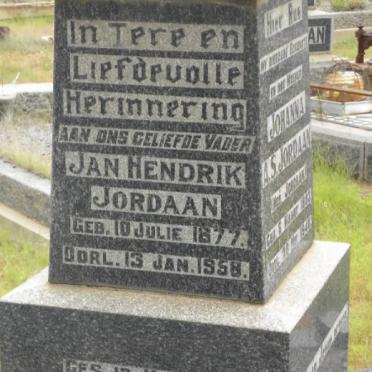JORDAAN Jan Hendrik 1877-1958 &amp; Johanna A.S. JORDAAN 1883-1948
