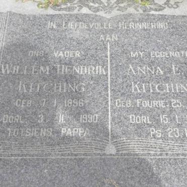 KITCHING Willem Hendrik 1896-1990 &amp; Anna E.J. FOURIE 1900-1968