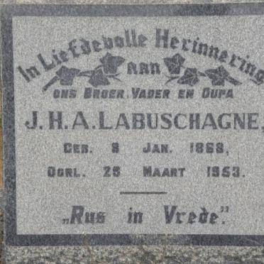 LABUSCHAGNE J.H.A. 1868-1953