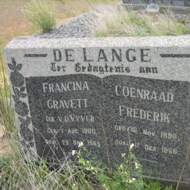 LANGE Coenraad Frederik, de 1890-1966 &amp; Francina Gravett V.D. VYVER 1900-1968