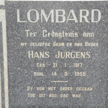 LOMBARD Hans Jurgens 1917-1958