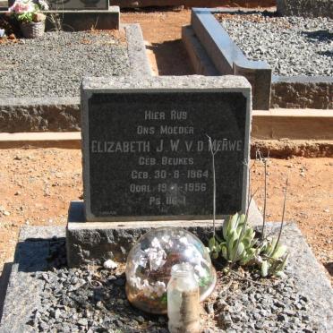 MERWE Elizabeth J.W., v.d. nee BEUKES 1864-1956