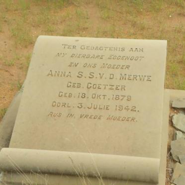 MERWE Anna S.S., v.d. nee COETZER 1879-1942