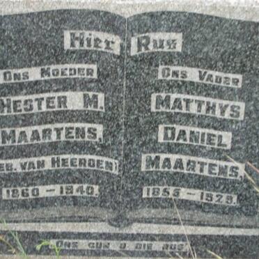 MAARTENS Matthys Daniel 1855-1929 &amp; Hester M. VAN HEERDEN 1860-1940