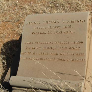 MERWE Samuel Thomas, v.d. 1916-1928