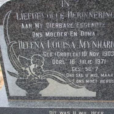 MYNHARDT Helena Louisa nee GROBLER 1903-1971