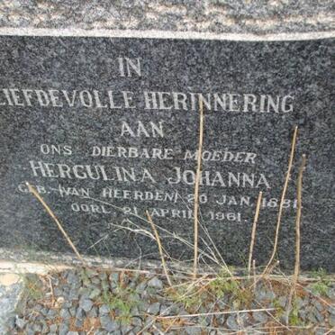 MERWE Herculina Johanna, van der nee VAN HEERDEN 1881-1961