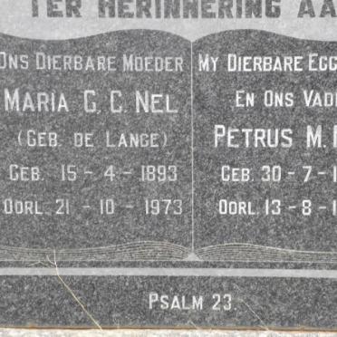 NEL Petrus M. 1879-1957 &amp; Maria G.C.DE LANGE 1893-1973