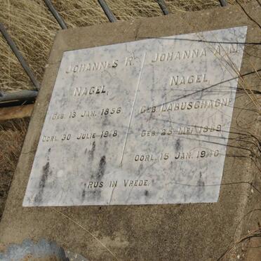 NAGEL Johannes R. 1856-1918 &amp; Johanna A.M. LABUSCHAGNE 1859-1940