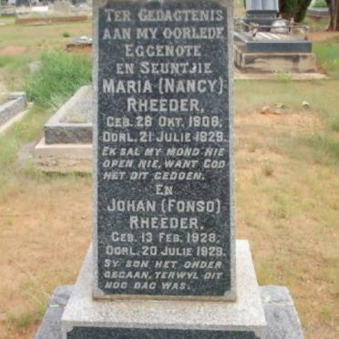 RHEEDER Maria 1906-1929 :: RHEEDER  Johan 1928-1929