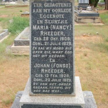 RHEEDER Maria 1906-1929 :: RHEEDER  Johan 1928-1929
