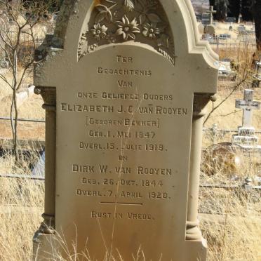ROOYEN Dirk W., van 1844-1920 &amp;  Elizabeth J.C. BEKKER 1847-1919