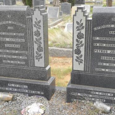 SCHOEMAN Petrus Johannes 1882-1944 &amp; Anna Catharina JORDAAN nee BOTHA 1893-1974