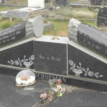 SCHOEMAN J.P. 1912-1985 &amp; Wilhelmina VAN DER MERWE 1908-1998