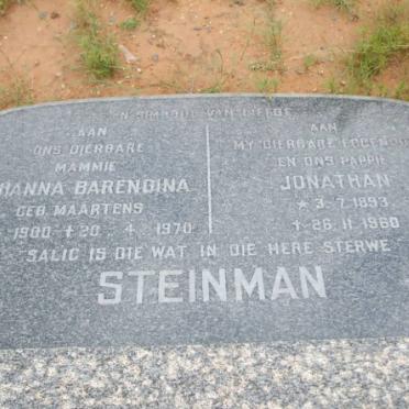 STEINMAN Jonathan 1893-1960 &amp; Johanna Barendina MAARTENS 1900-1970