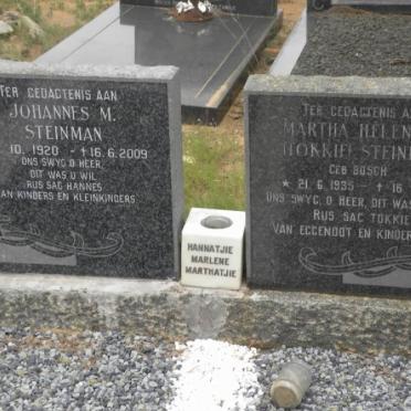 STEINMAN Johannes M. 1920-2009 &amp; Martha Helena D. BOSCH 1935-1966
