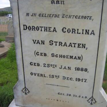 STRAATEN Dorothea Corlina, van nee SCHOEMAN 1888-1917