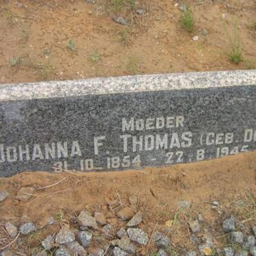 THOMAS Johanna F. nee DURAND 1854-1945