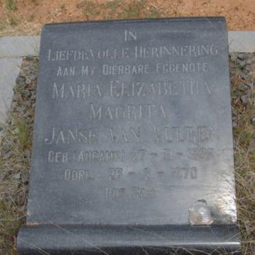 VUUREN Maria Elizabetha Magrita, Janse van nee AUCAMP 1899-1970