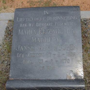 VUUREN Maria Elizabetha Magrita, Janse van nee AUCAMP 1899-1970