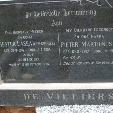 VILLIERS Pieter Marthinus Steyn, de 1917-1970 &amp; Hester Lasea KRUGER 1916-2004