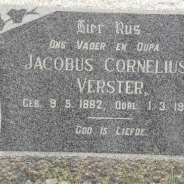 VERSTER Jacobus Cornelius 1882-1968