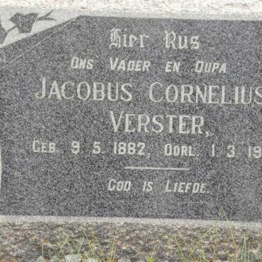 VERSTER Jacobus Cornelius 1882-1968