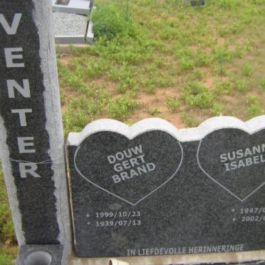 VENTER Douw Gert Brand 1939-1999 &amp; Susanna Isabella 1947-2002