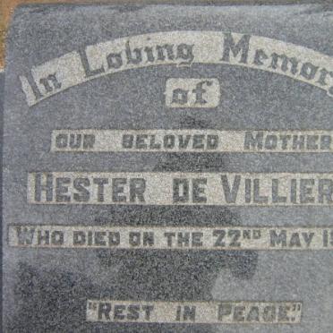 VILLIERS Hester, de -1968