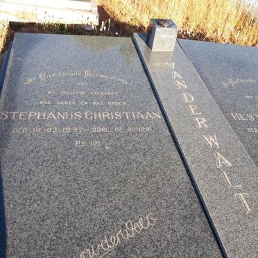 WALT Stephanus Christiaan, van der 1947-1991 &amp; Hester Johanna M. DUVENAGE 1951-