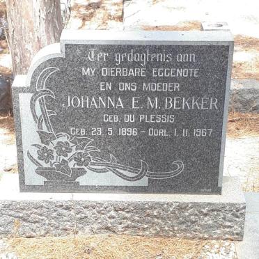 BEKKER Johanna E.M. nee DU PLESSIS 1896-1967