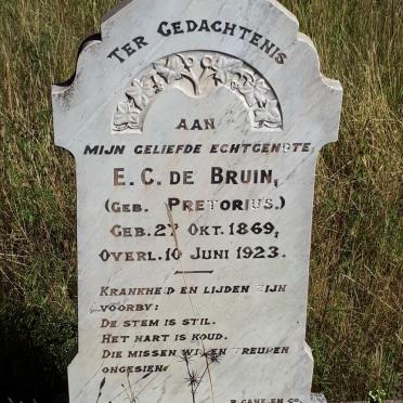 BRUIN E.C., de nee PRETORIUS 1869-1923